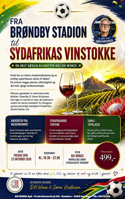 Fra Brøndby Stadion til Sydafrikas vinstokke 23.Oktober kl.18.30-22.00