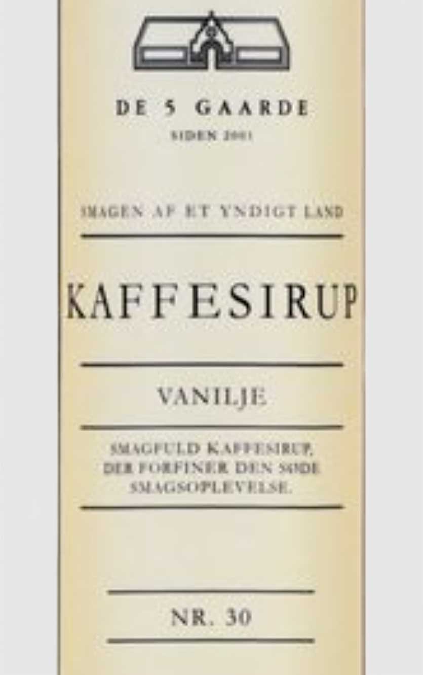De 5 Gaarde Kaffesirup Vanilje