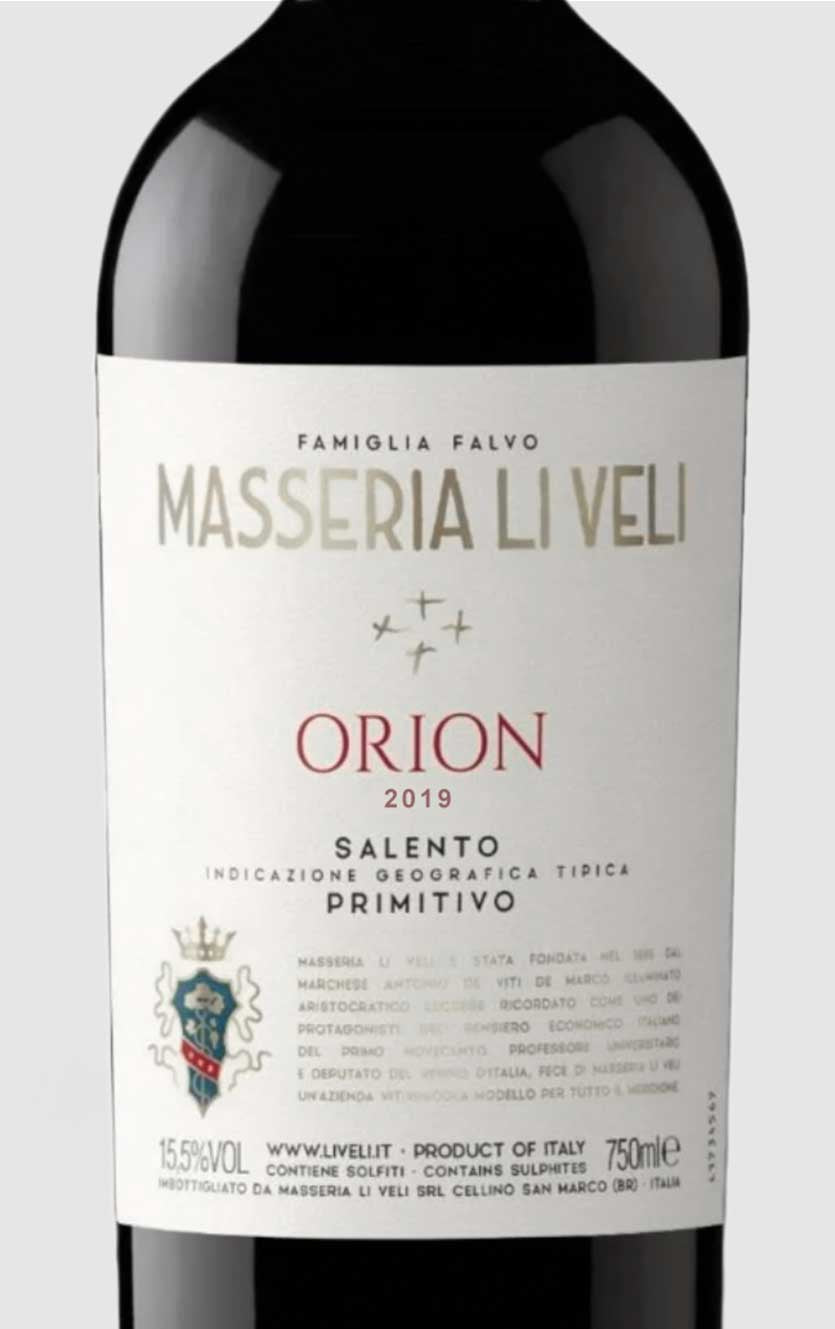 Masseria Li Veli `Orion` Primitivo Salento 2019