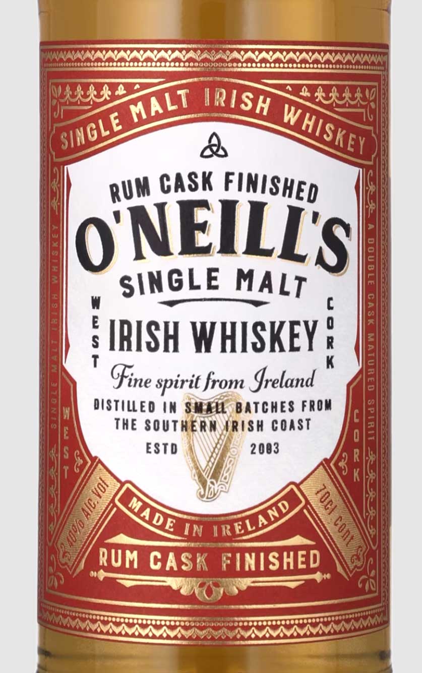 O´Neills Single Malt Rum Cask Finish Irish Whiskey
