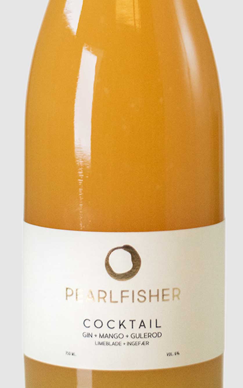 Pearlfisher Cocktail med Gin + Mango + Gulerod + Limeblade + Ingefær