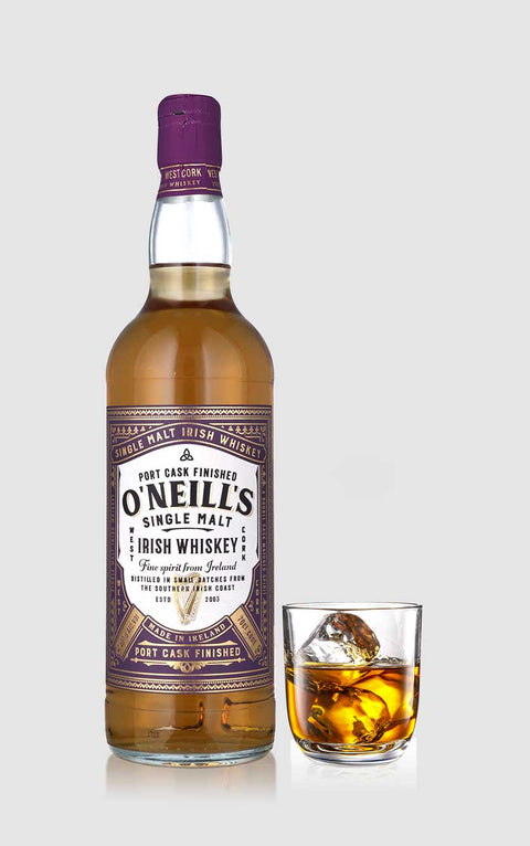 O'Neills Single Malt Port Cask Finish Irish Whiskey