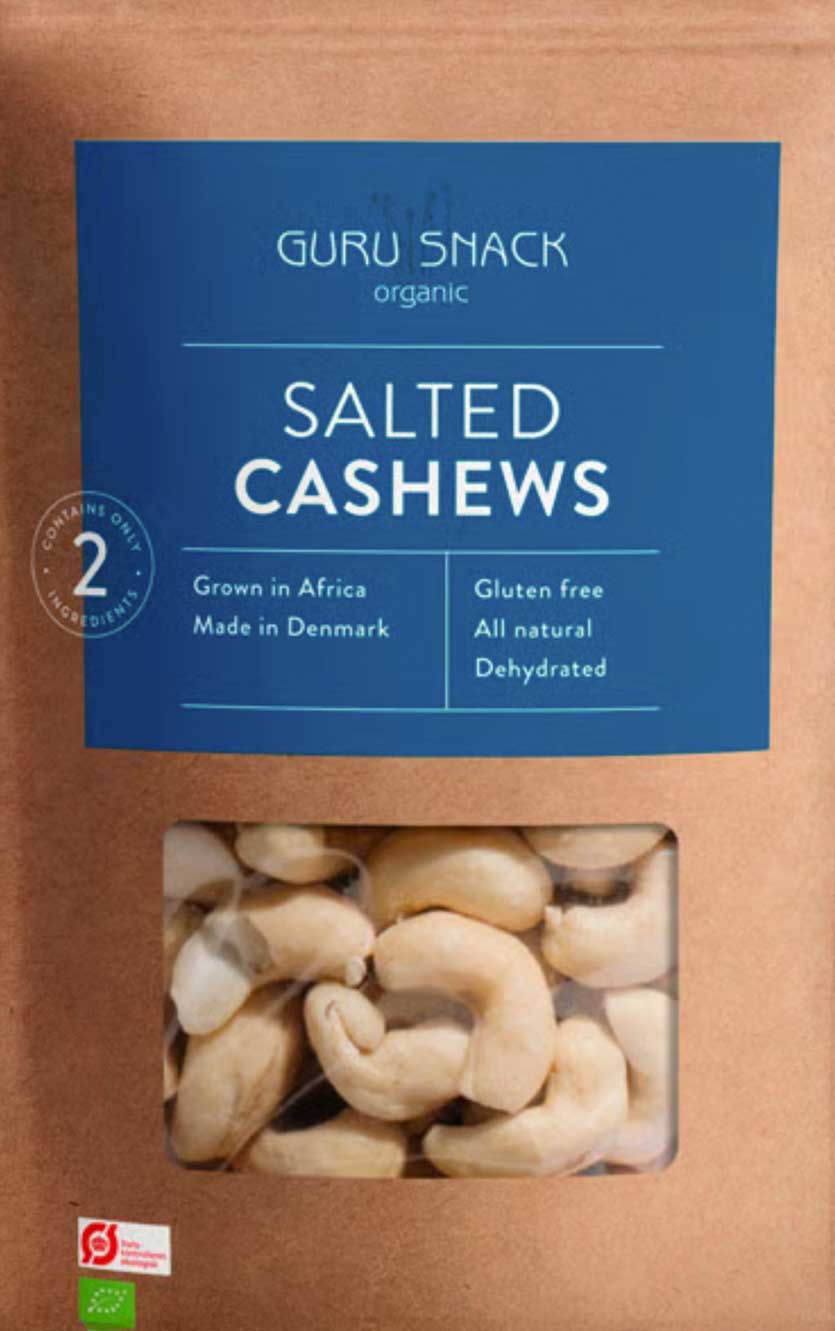 Saltede cashewnødder - Guru snack
