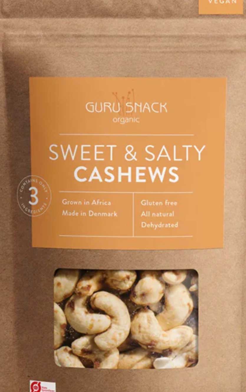 Søde og saltede cashewnødder - Guru snack