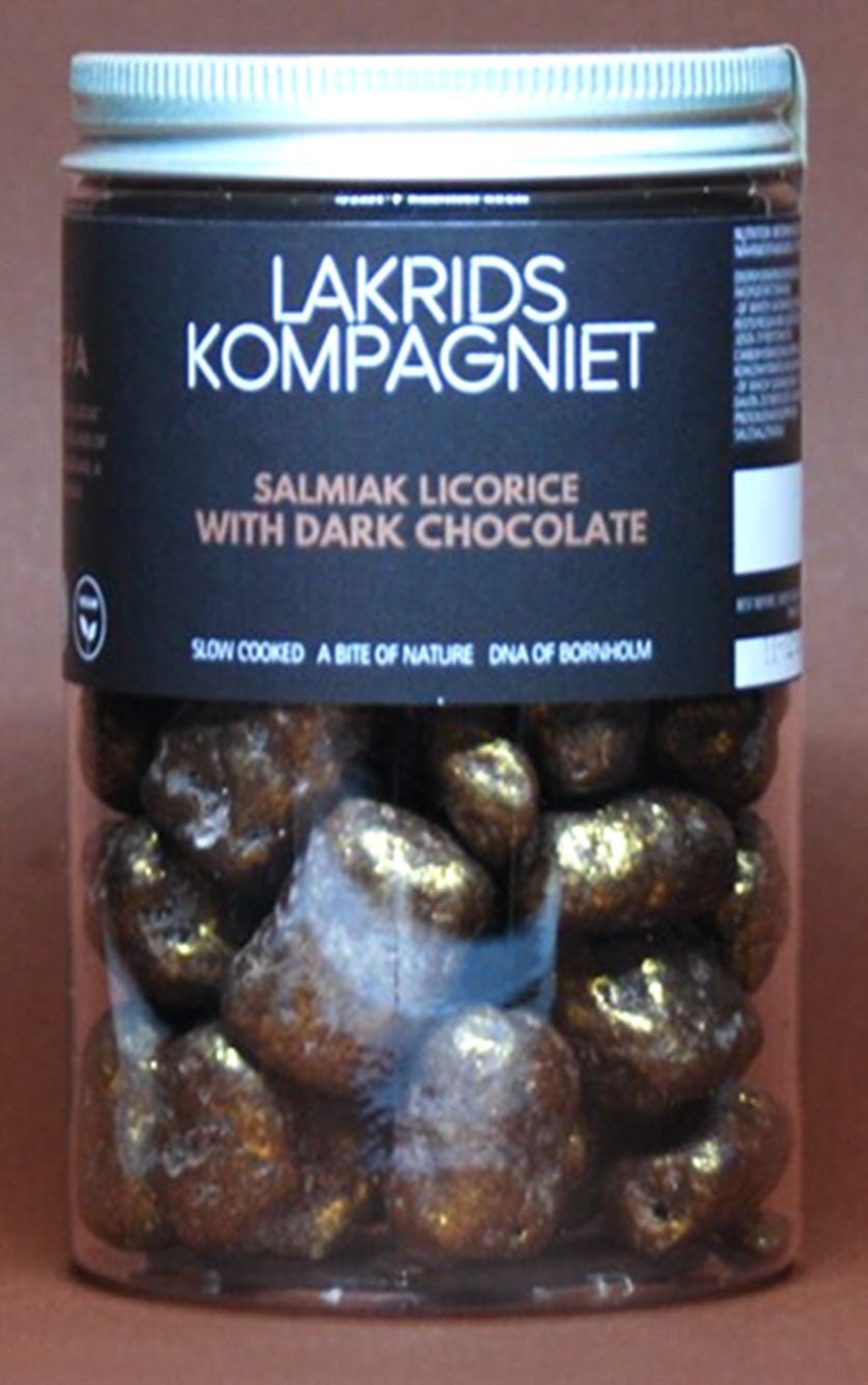 “KJÆVSJIJD” – Salmiak med mørk chokolade 260g fra LAKRIDSKOMPAGNIET