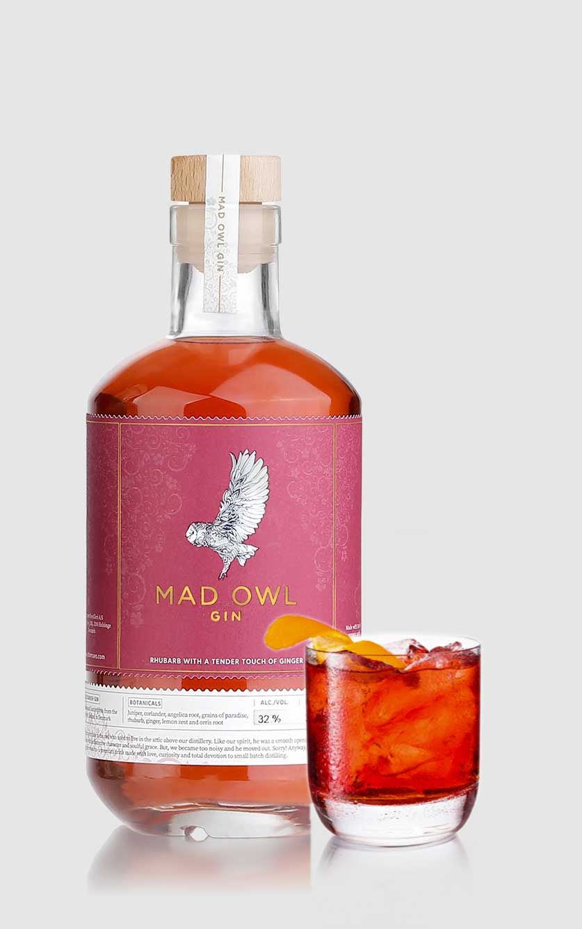 Mad Owl Gin Rabarber & Ingefær - DH Wines