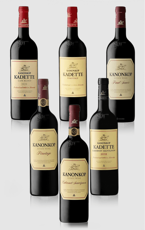 Smagekasse med dejlige Kanonkop vine - 6 flag