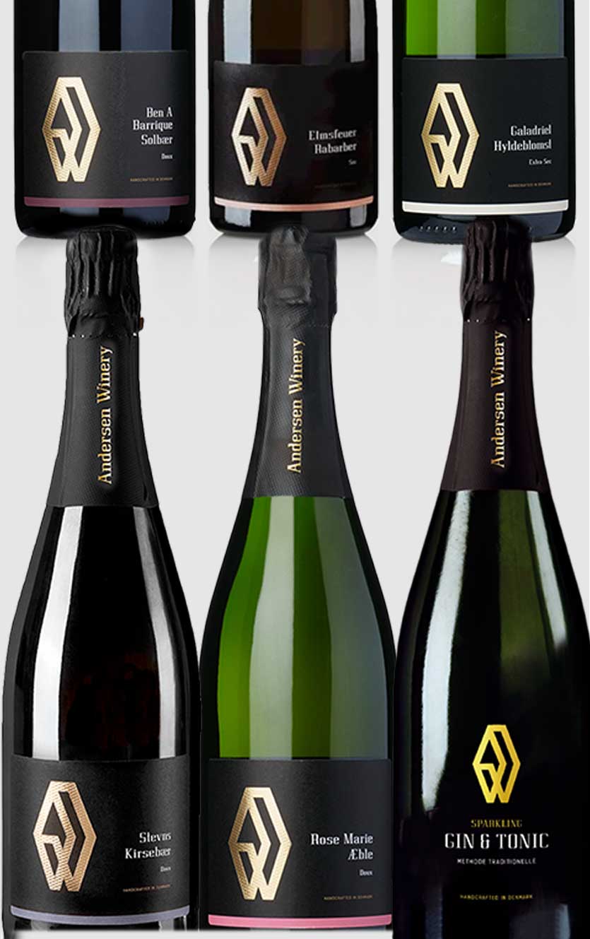 Smagekasse med mousserende vin fra Andersen Winery - 6 forskellige flasker - DH Wines