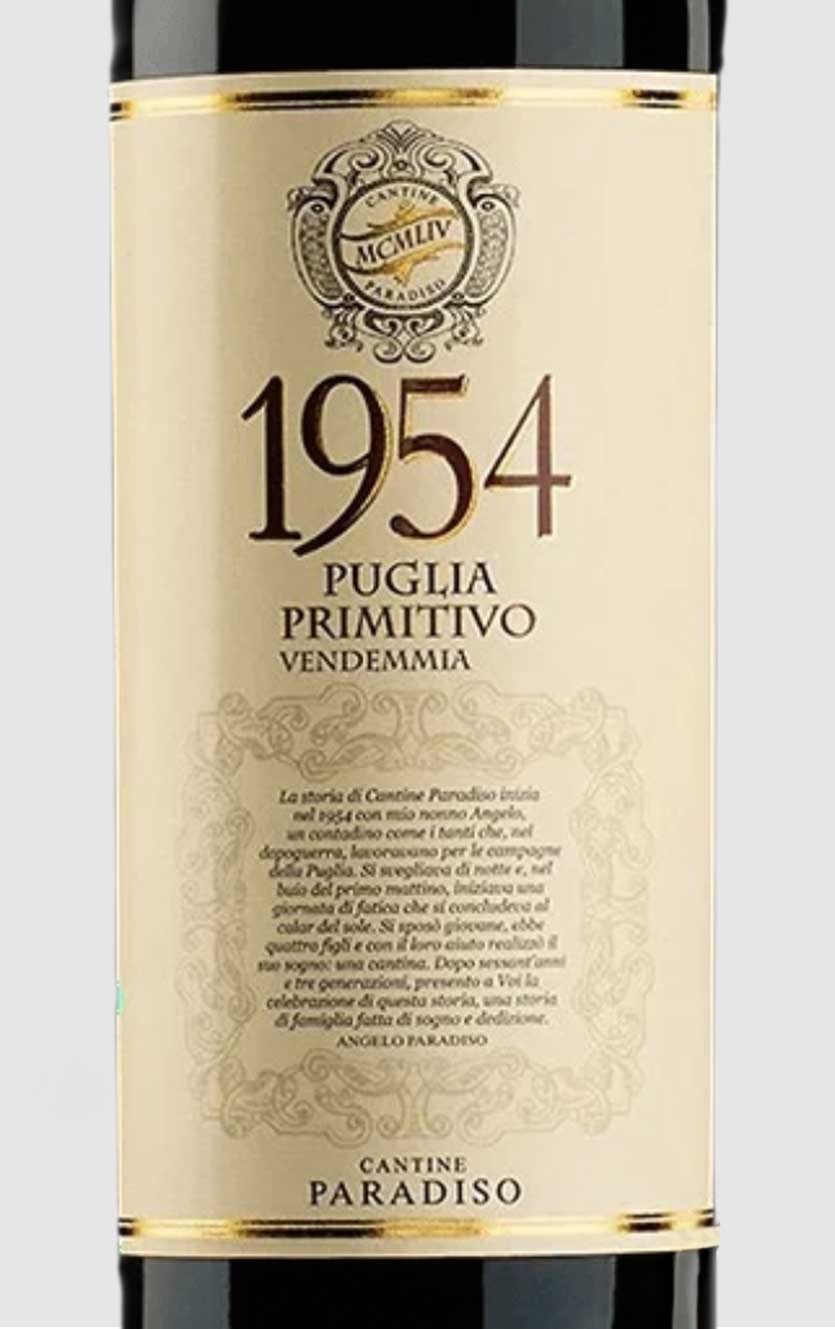 Cantine Paradiso 1954 Primitivo 2022