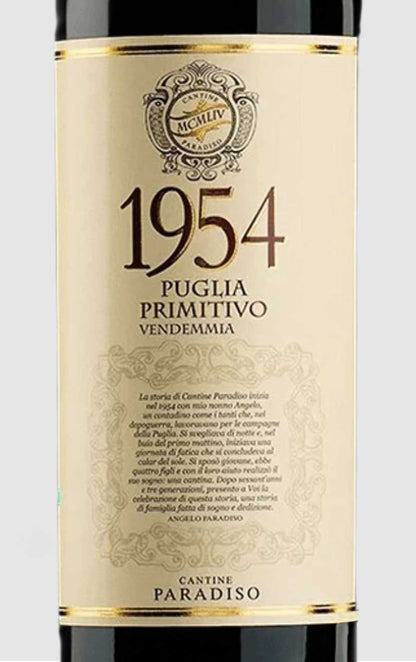 Cantine Paradiso 1954 Primitivo 2022