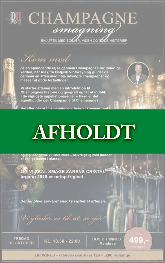 CHAMPAGNEAFTEN i Ramløse 16.Oktober 2026 kl.18.30-22.00