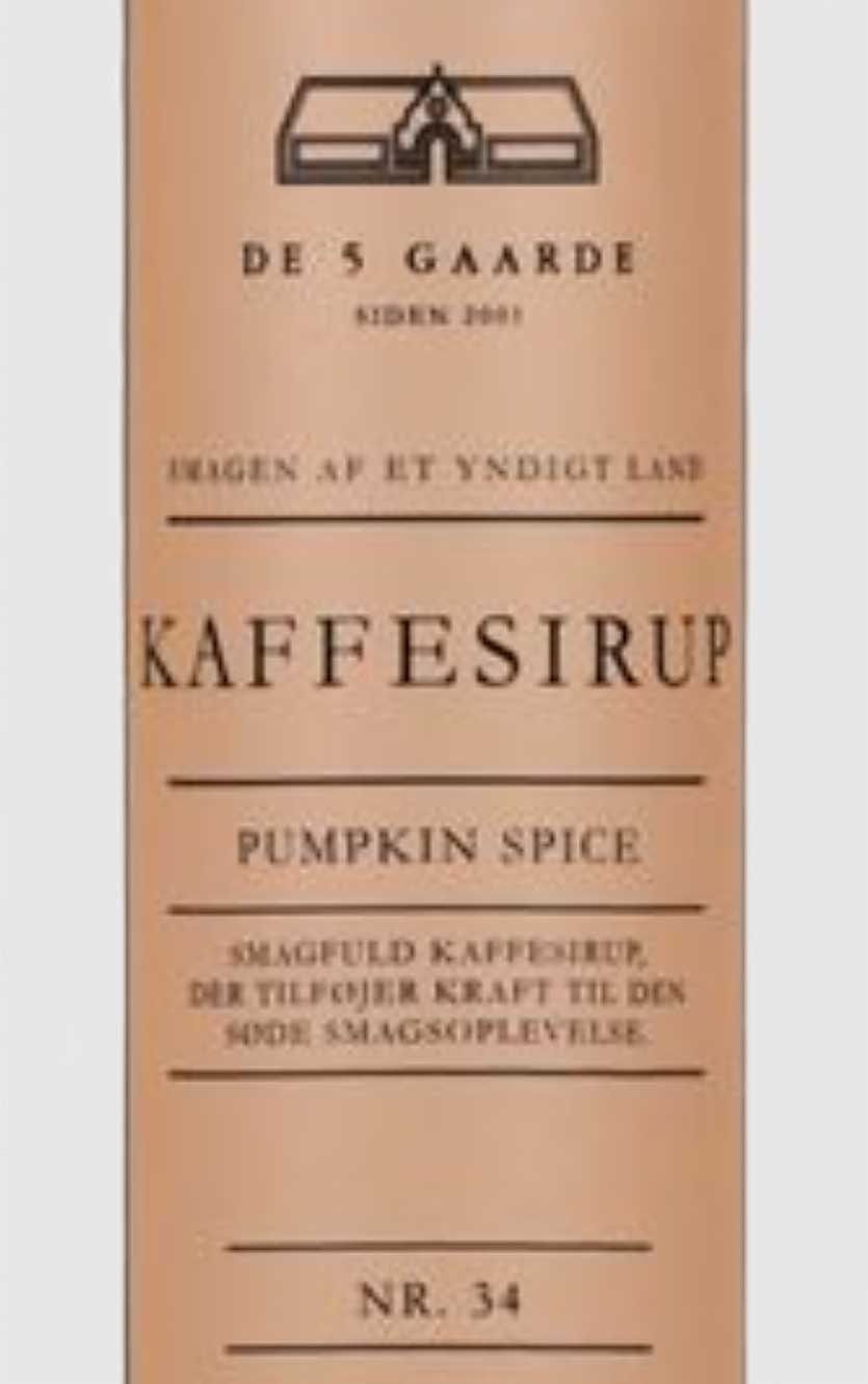 De 5 Gaarde Kaffesirup Pumpkin Spice