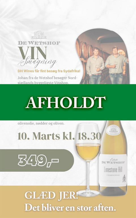 De Wetshof vinsmagning 10.Marts 2026 kl.18.30