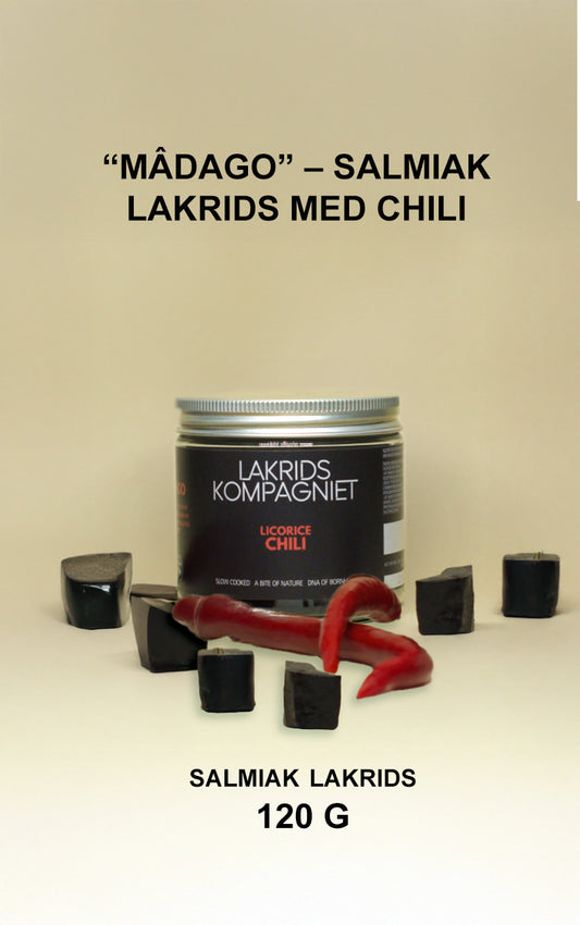 “MÂDAGO” – SALMIAK LAKRIDS MED CHILI 120G