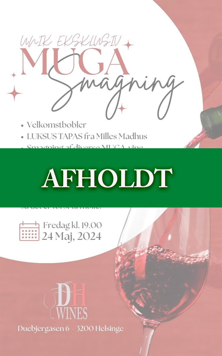 MUGA-vinsmagning 24.maj 2024 kl.19.00