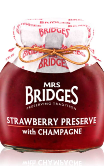 Mrs. Bridges Jordbærsyltetøj med champagne