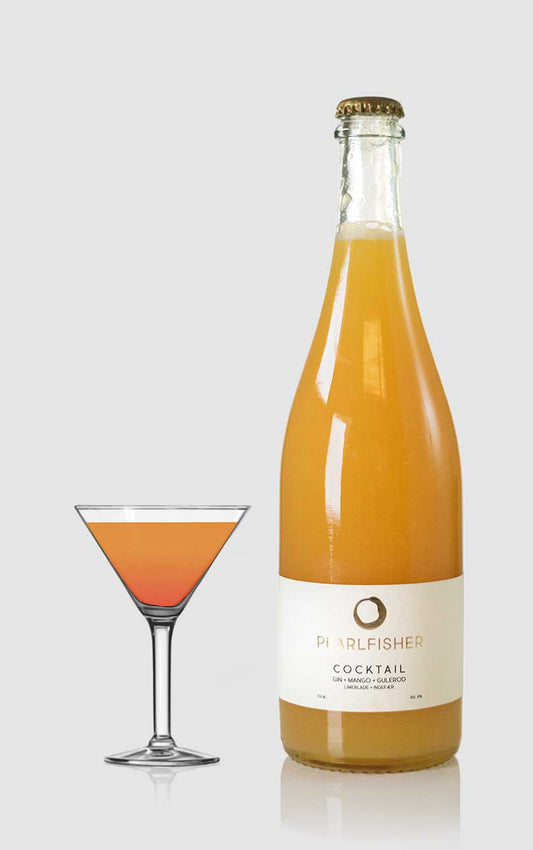 Pearlfisher Cocktail med Gin + Mango + Gulerod + Limeblade + Ingefær