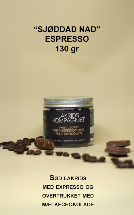 “SJØDDAD NAD” – ESPRESSO 130G fra LAKRIDSKOMPAGNIET