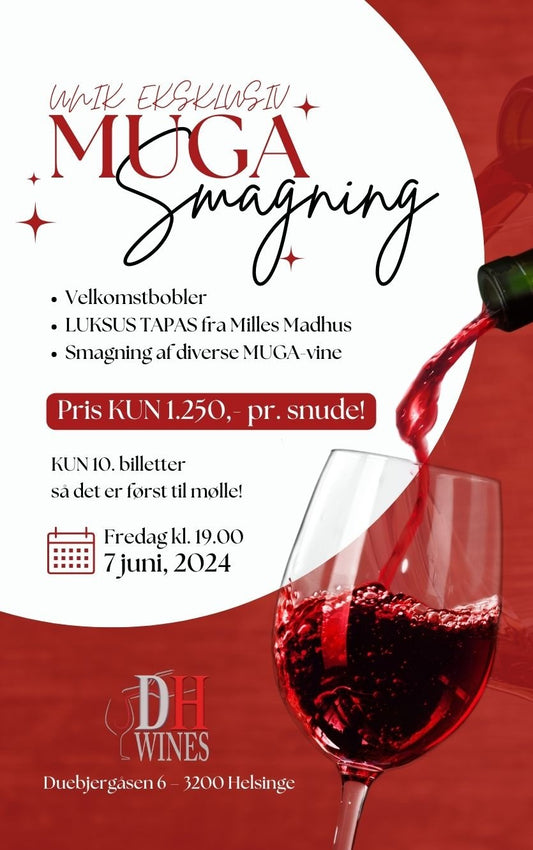 MUGA-vinsmagning 7.juni 2024 kl.19.00 - DH Wines
